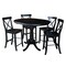 International Concepts Round 36 in Rd Extension Dining Table 34.9 inH, 4 X-Back Counter Ht Stools, Black, 36 in W, 48 in L K46-36RXT-S6132-4 - alternate 1